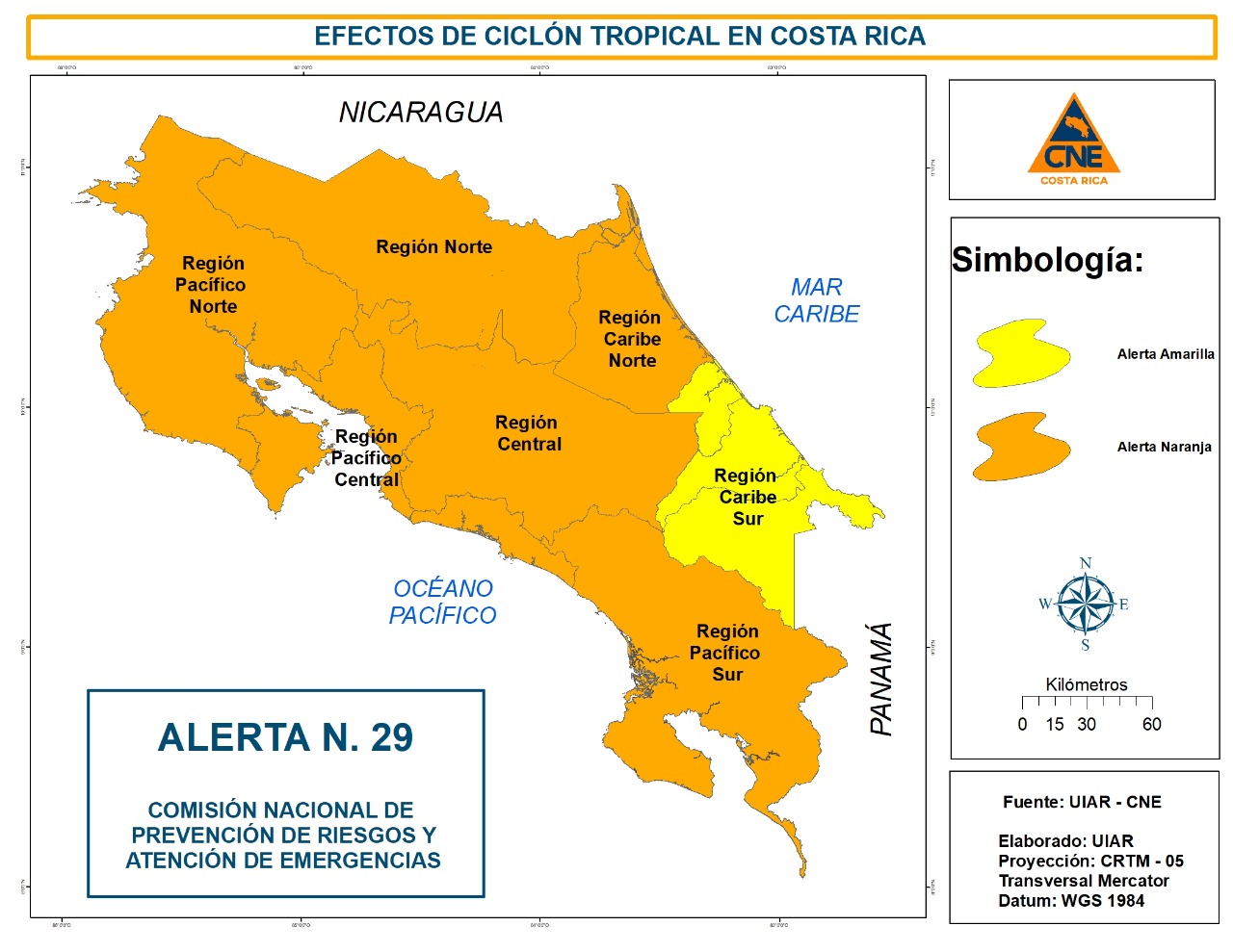 Tenga cuidado Costa Rica está en alerta naranja por el paso de onda